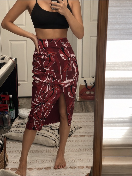 Dresses & Skirts - NWT C/MEO Collective Printed Wrap Midi Skirt